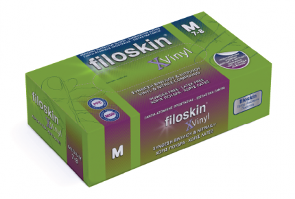 Перчатки Filoskin XVinyl Vinyl-Nitrile Blue неопудренные