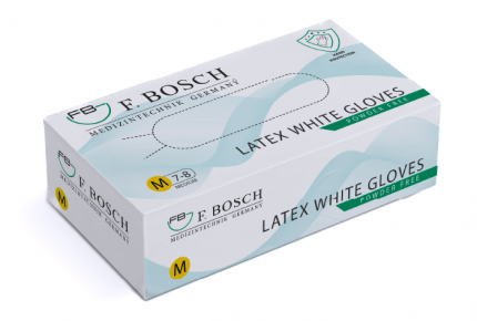 Перчатки латексные F. Bosch белые без пудры