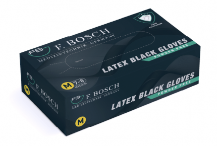 Перчатки F. Bosch Latex черные без пудры