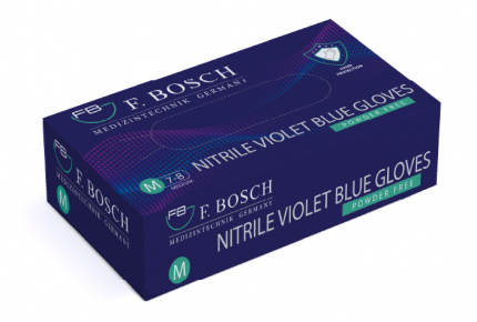 Перчатки нитриловые F. Bosch Фиолетово-синие без пудры