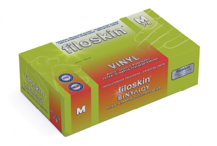 Перчатки Filoskin Vinyl белые (прозрачные) с пудрой